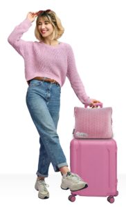 travel pillow with luggage sleeve to attach to carry on suitcase